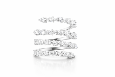 18K Gold Round Diamond Wrap Statement Ring (1.35 ct)