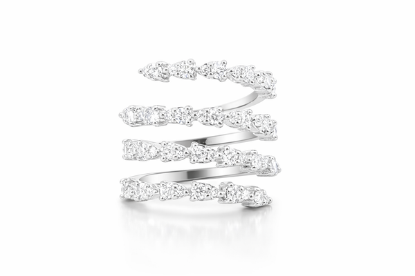 18K Gold Round Diamond Wrap Statement Ring (1.35 ct) - LA DIAMOND