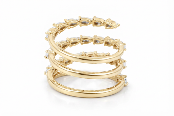 18K Gold Round Diamond Wrap Statement Ring (1.35 ct) - LA DIAMOND