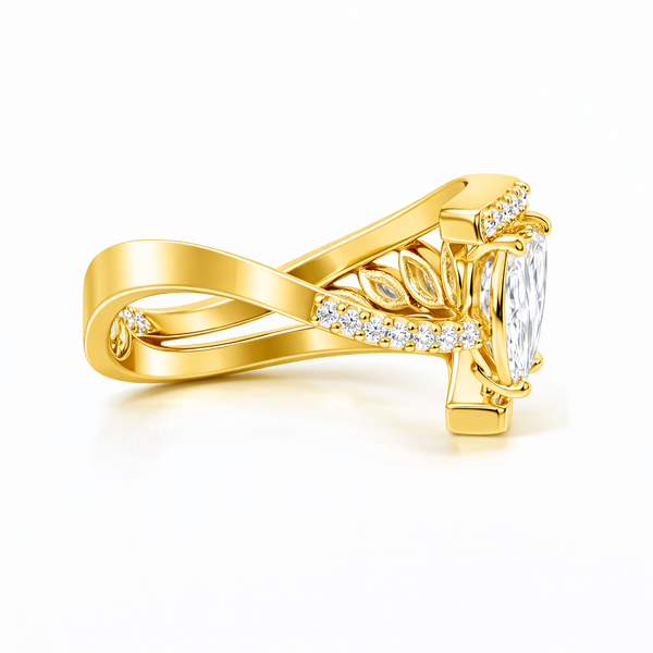 18K White Gold Round & Marquise Diamond Ring (1.77 ct) - LA DIAMOND