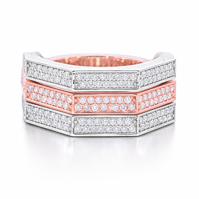 14K Two-Tone Gold Round Brilliant Diamond Reversible Ring (1 ct)