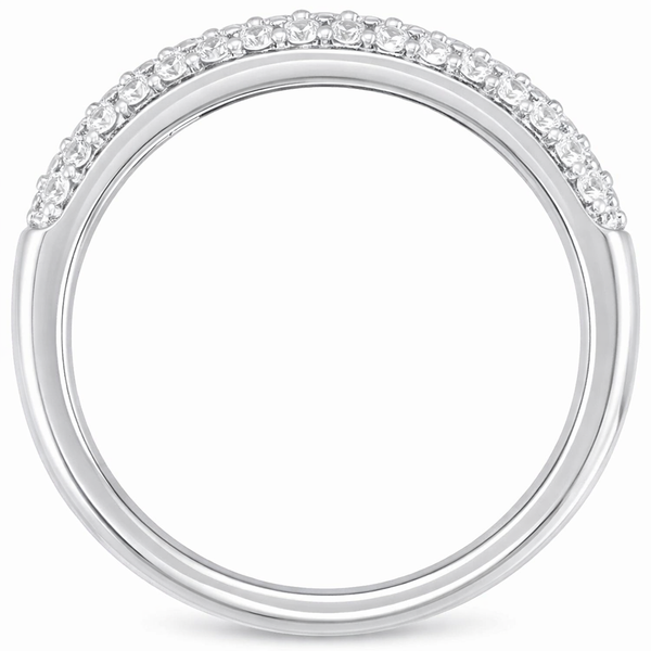 14K Gold Triple-Row Pavé Diamond Wedding Band (Yellow or White) - LA DIAMOND