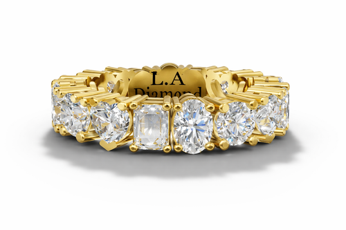 14K Gold Mixed Diamond Eternity Wedding Band (5.00 ct) - LA DIAMOND