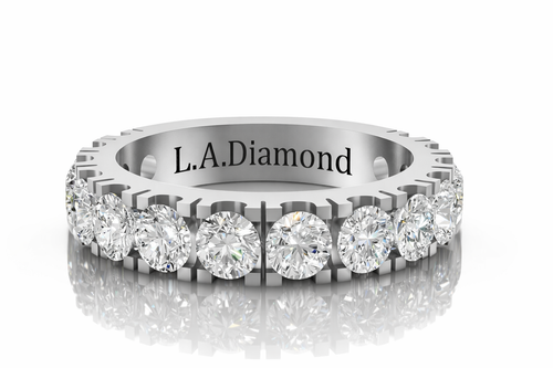 14K Gold Round Diamond Half-Eternity Wedding Band (2.50 ct) - LA DIAMOND