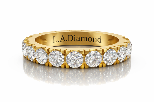 14K Gold Round Diamond Half-Eternity Wedding Band (2.50 ct) - LA DIAMOND