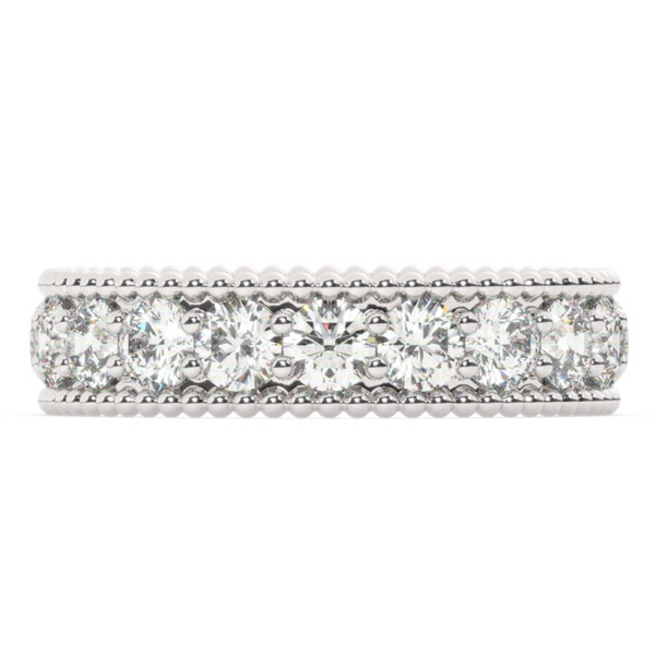 White Gold Diamond  Round Cut Wedding Band - LA DIAMOND