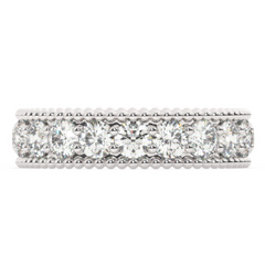 White Gold Diamond  Round Cut Wedding Band