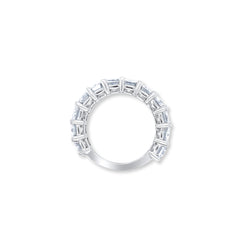 18K White Gold Emerald Cut Diamond Eternity Ring (10.00 ct)