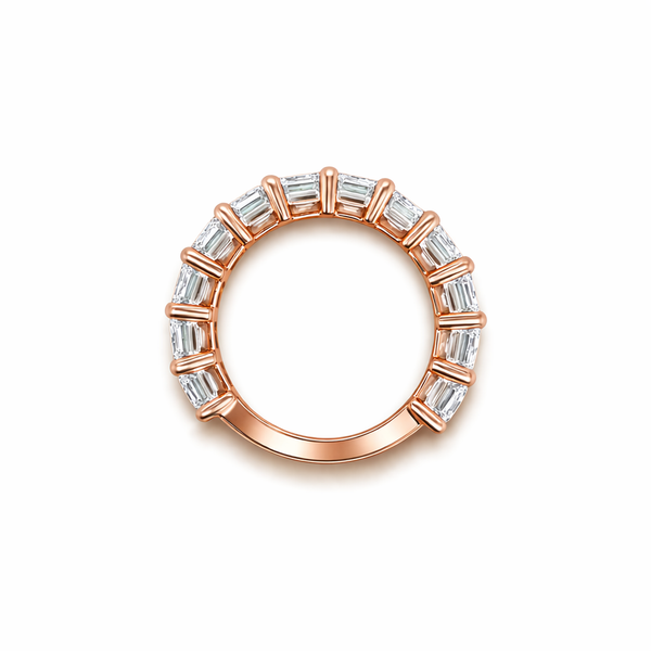 18K White Gold Emerald Cut Diamond Eternity Ring (10.00 ct) - LA DIAMOND