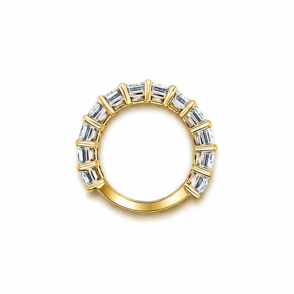 18K White Gold Emerald Cut Diamond Eternity Ring (10.00 ct) - LA DIAMOND