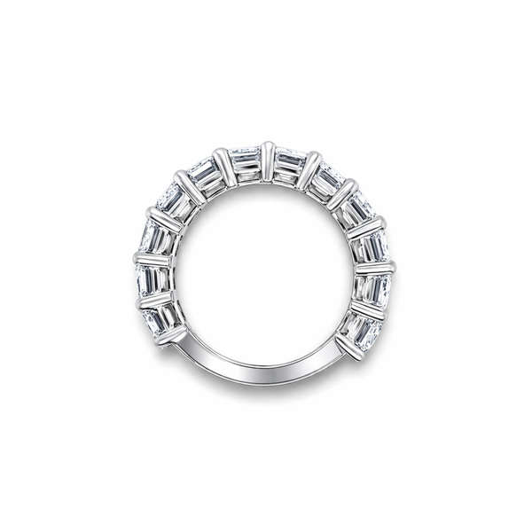 18K White Gold Emerald Cut Diamond Eternity Ring (10.00 ct) - LA DIAMOND