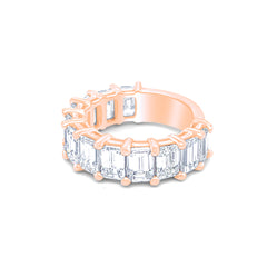 18K White Gold Emerald Cut Diamond Eternity Ring (10.00 ct)