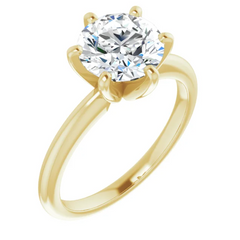 2 Ct Natural Diamond 14K Gold Solitaire Engagement Ring