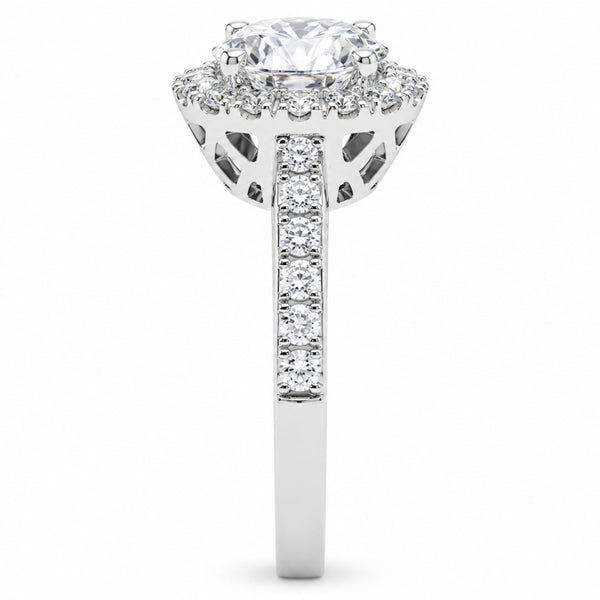 14K White Gold Oval Shape Diamond Engagement Ring (3.60 ctw) - LA DIAMOND