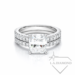 14K White Gold Diamond Cushion and Round Cut Engagement Ring (1.00 ct)