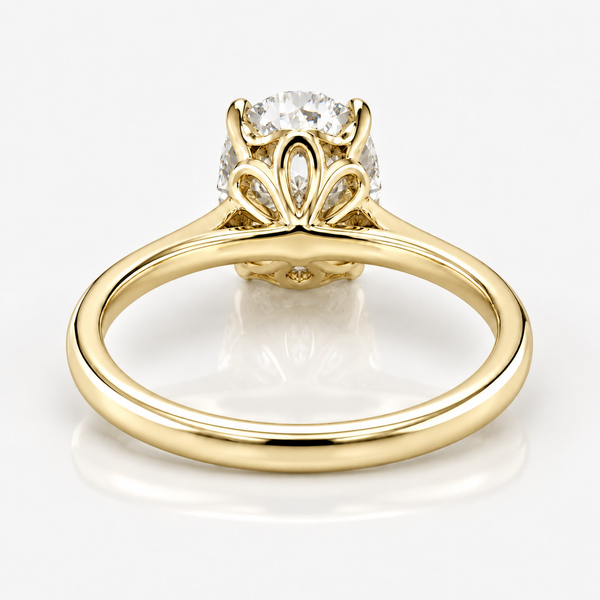 14K White Gold Oval Cut Lab Grown Diamond Engagement Ring (4.45 ct) - LA DIAMOND