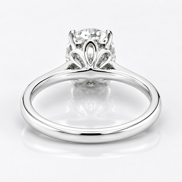 14K White Gold Oval Cut Lab Grown Diamond Engagement Ring (4.45 ct) - LA DIAMOND