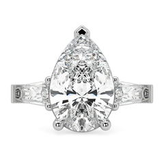 2.5ct Pear & Baguette Cut Diamond 3-Stone Engagement Ring