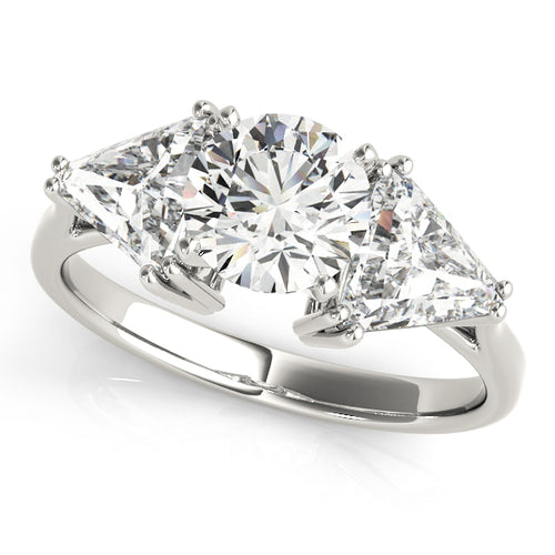 14k White Gold Three Stone Engagement Ring - '80360