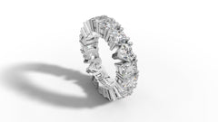 5ct Mixed Shaped Diamond Eterinity Wedding Band - Set in 14k Gold