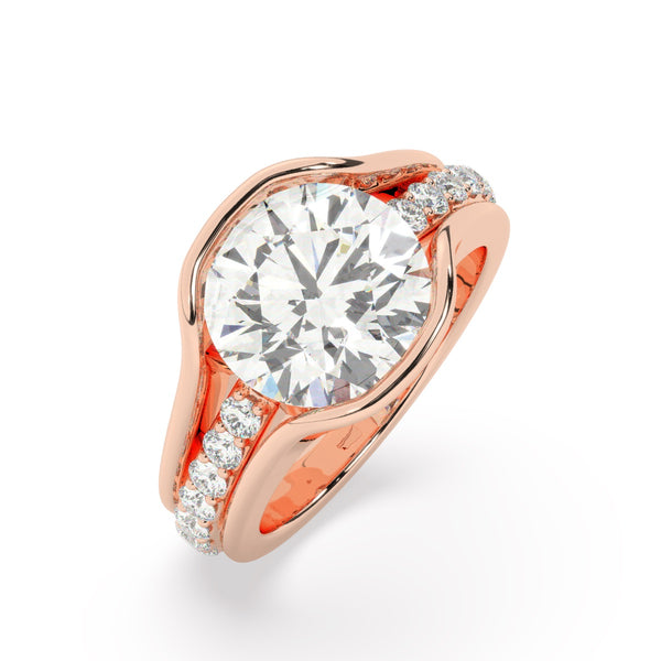 14K White Gold Round Diamond Engagement Ring (1.50 ct)