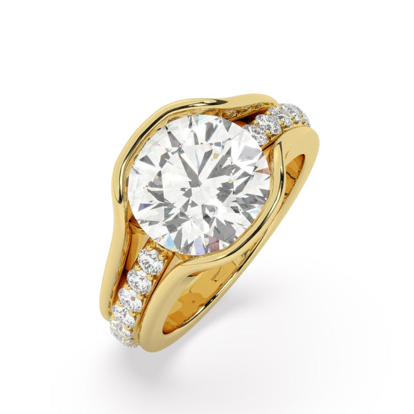 14K White Gold Round Diamond Engagement Ring (1.50 ct)