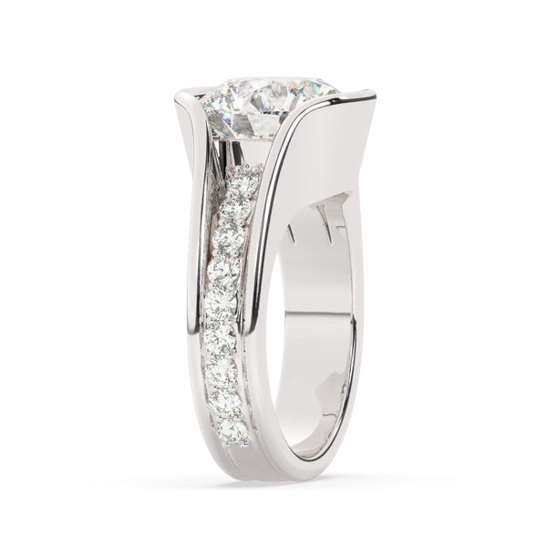 14K White Gold Round Diamond Engagement Ring (1.50 ct)