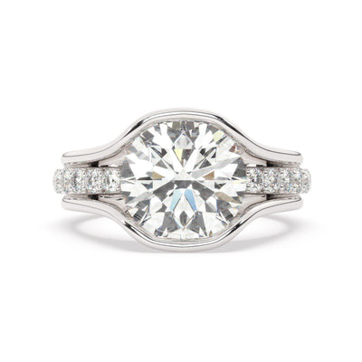 14K White Gold Round Diamond Engagement Ring (1.50 ct)