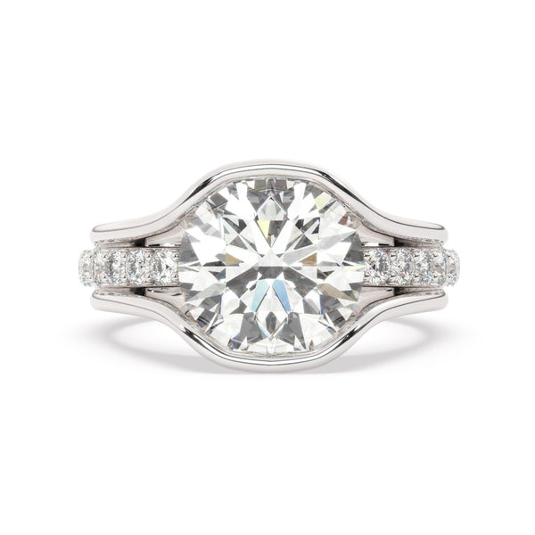 14K White Gold Round Diamond Engagement Ring (1.50 ct)