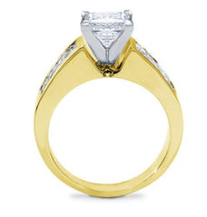18K Yellow Gold Round Diamond Ring with Invisible Set Sides (4.00 ct)