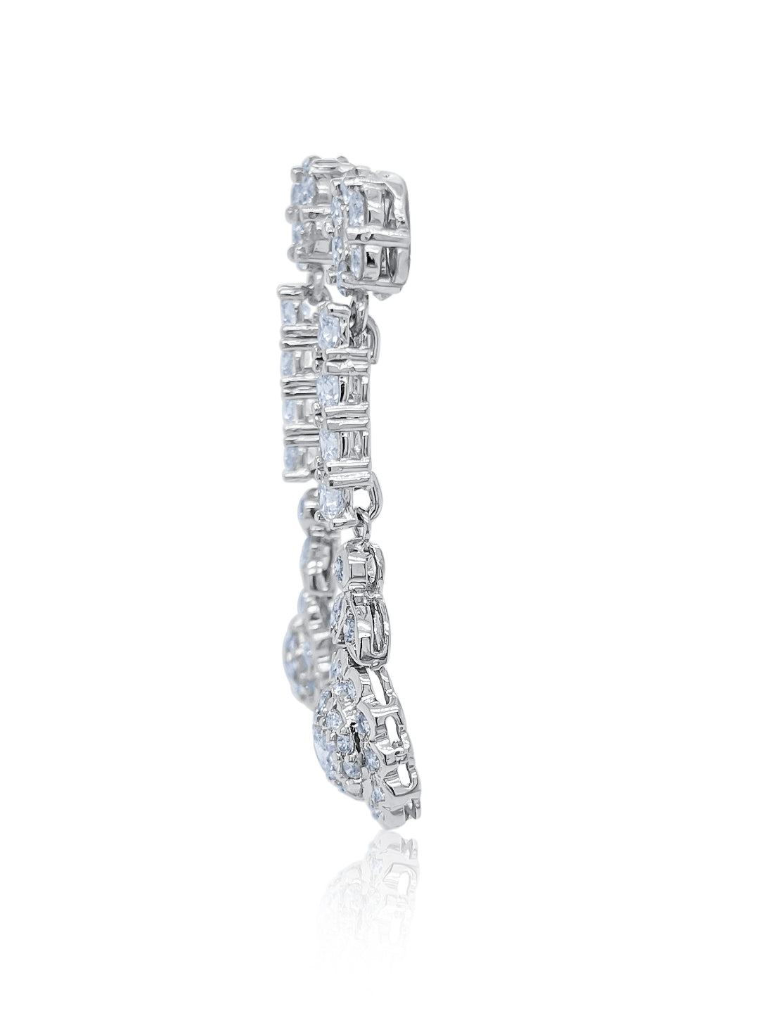 14k White Gold Diamond Earring - LA DIAMOND