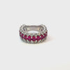 14K White Gold Diamond & Ruby Round-Cut Ring (2.50 ct Diamond + 8.10 ct Ruby)