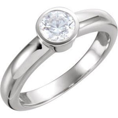 14K Solid Gold 1/2 CTW Natural Diamond Round Solitaire Engagement Ring