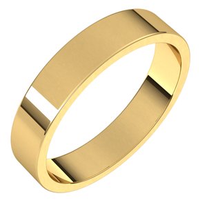 14K Solid Gold Flat Wedding Band (2 – 7 mm)