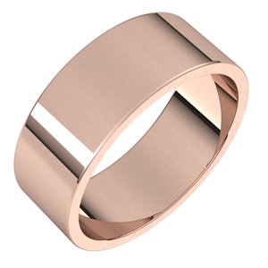 14K Solid Gold Flat Wedding Band (2 – 7 mm)