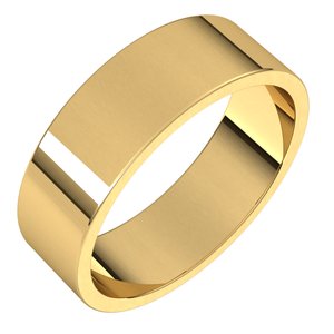 14K Solid Gold Flat Wedding Band (2 – 7 mm)
