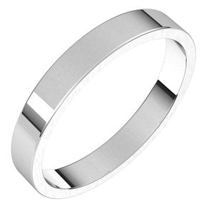 14K Solid Gold Flat Wedding Band (2 – 7 mm)