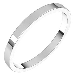 14K Solid Gold Flat Wedding Band (2 – 7 mm)