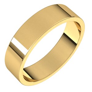 14K Solid Gold Flat Wedding Band (2 – 7 mm)