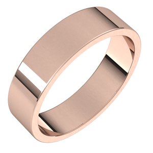 14K Solid Gold Flat Wedding Band (2 – 7 mm)