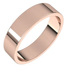 14K Solid Gold Flat Wedding Band (2 – 7 mm)