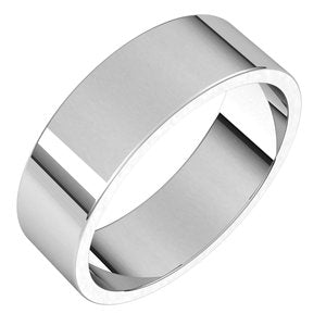 14K Solid Gold Flat Wedding Band (2 – 7 mm)