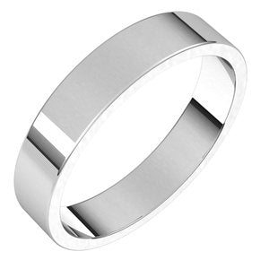 14K Solid Gold Flat Wedding Band (2 – 7 mm)