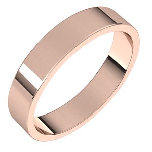 14K Solid Gold Flat Wedding Band (2 – 7 mm)