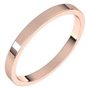 14K Solid Gold Flat Wedding Band (2 – 7 mm)