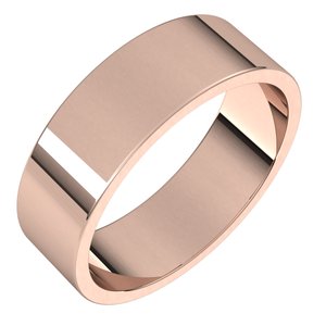 14K Solid Gold Flat Wedding Band (2 – 7 mm)