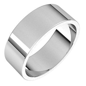 14K Solid Gold Flat Wedding Band (2 – 7 mm)