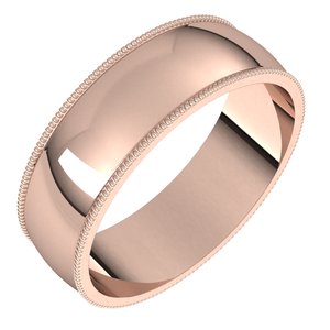 14K Solid Gold Milgrain Wedding Band (3–7 mm)