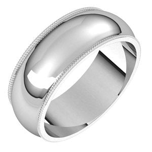 14K Solid Gold Milgrain Wedding Band (3–7 mm)