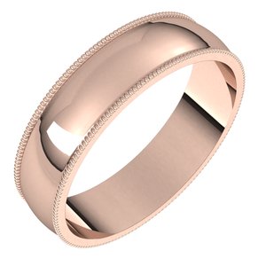 14K Solid Gold Milgrain Wedding Band (3–7 mm)